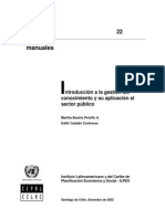 Introduccion a La Gestion Del Conocimiento y Su Palicacion Al Sector Public