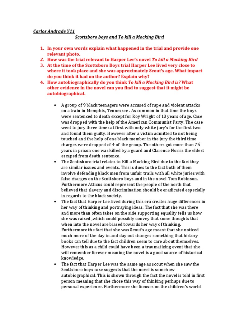 How Was The Trial Relevant To Harper Lee's Novel To Kill A Mocking Bird ...