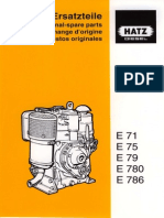 Hatz Diesel Engine E780 Parts Manual 1999