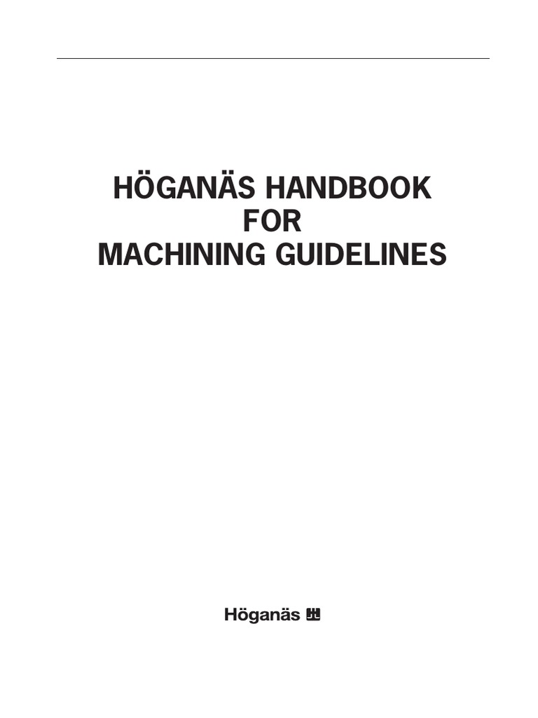 Handbook For Machining Guidelines PDF Wear Sintering