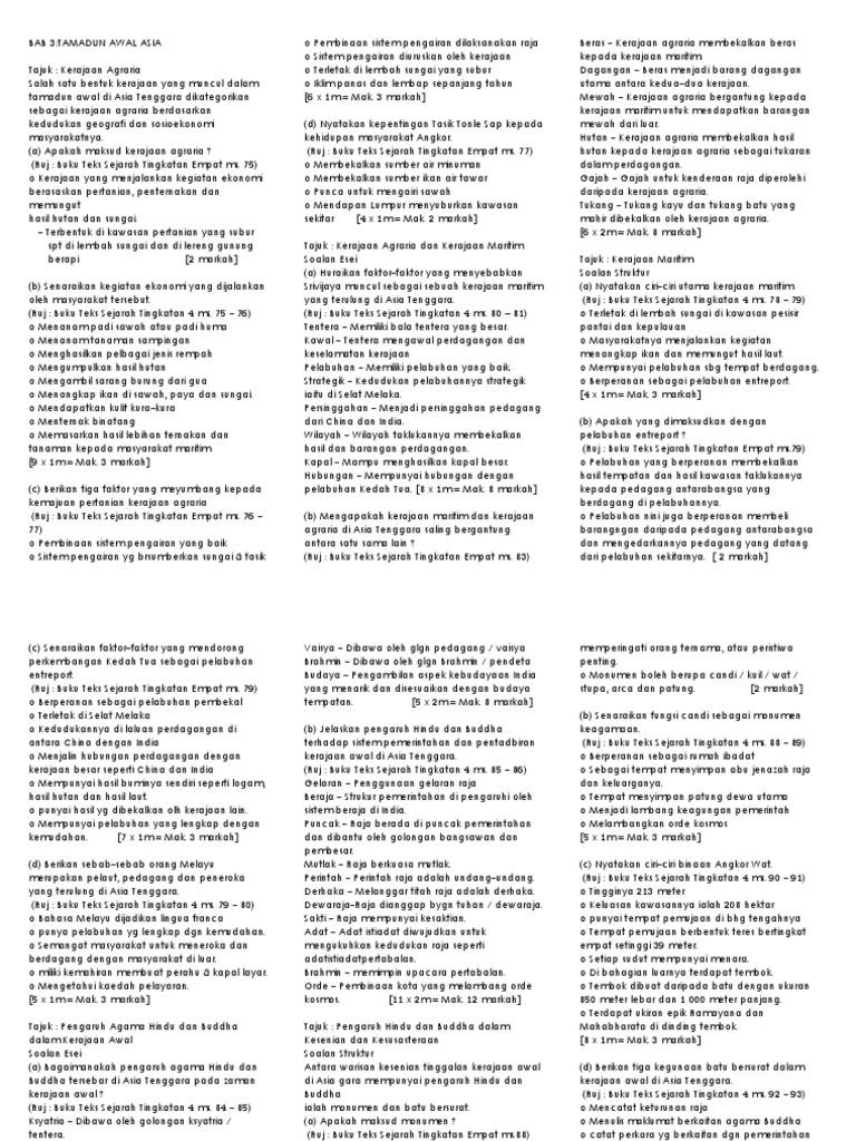 Sejarah tingkatan 4 bab 3 kerajaan awal asia tenggara 