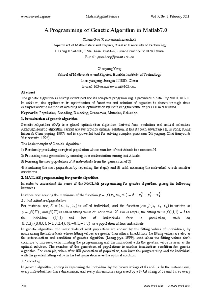 Algorithm Programming in MATLAB 7.0 PDF Algorithm