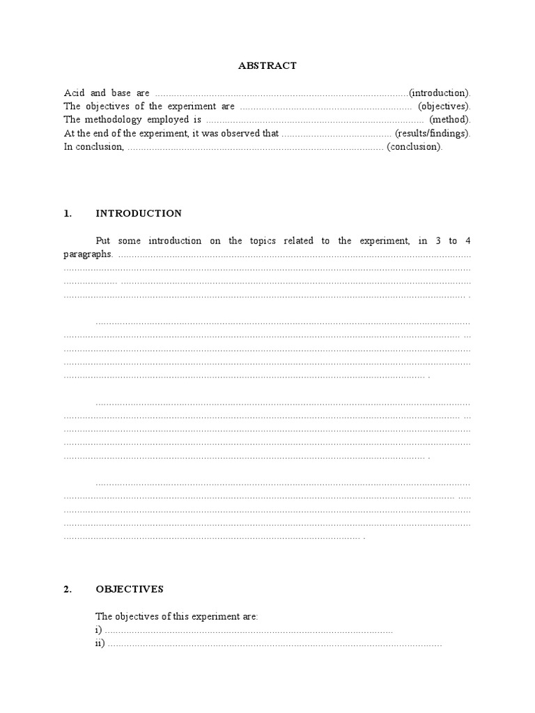 Lab Report Guidelines and Example | PDF | Experiment | Ph