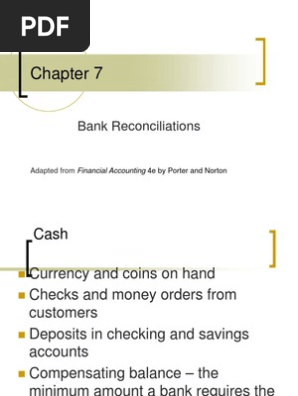  Bank Reconciliation