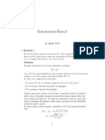 Esercitazioni Fisica I: 24 Aprile 2012