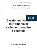 Evaziunea Fiscala in Romania Si Caile de Prevenire a Acesteia