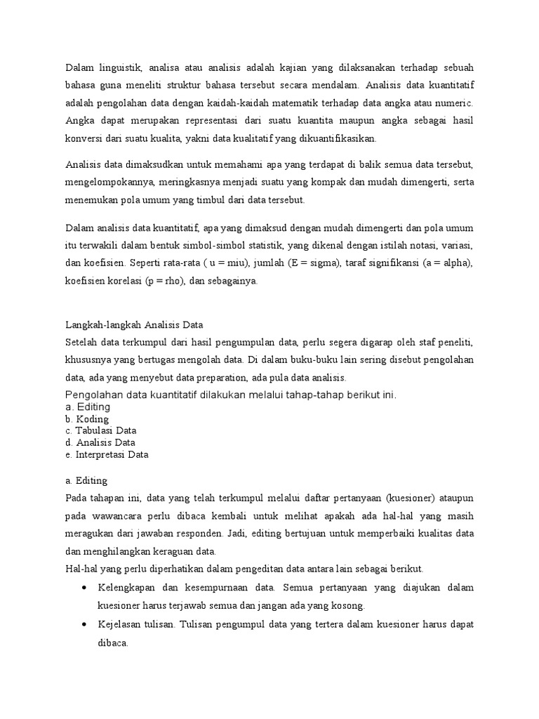 Analisis Data Kuantitatif