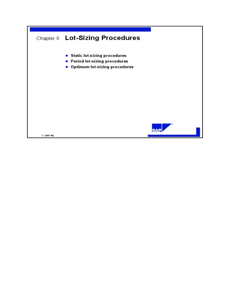 07 - LO525 - Lot Sizing Procedures | PDF | Mathematical Optimization ...
