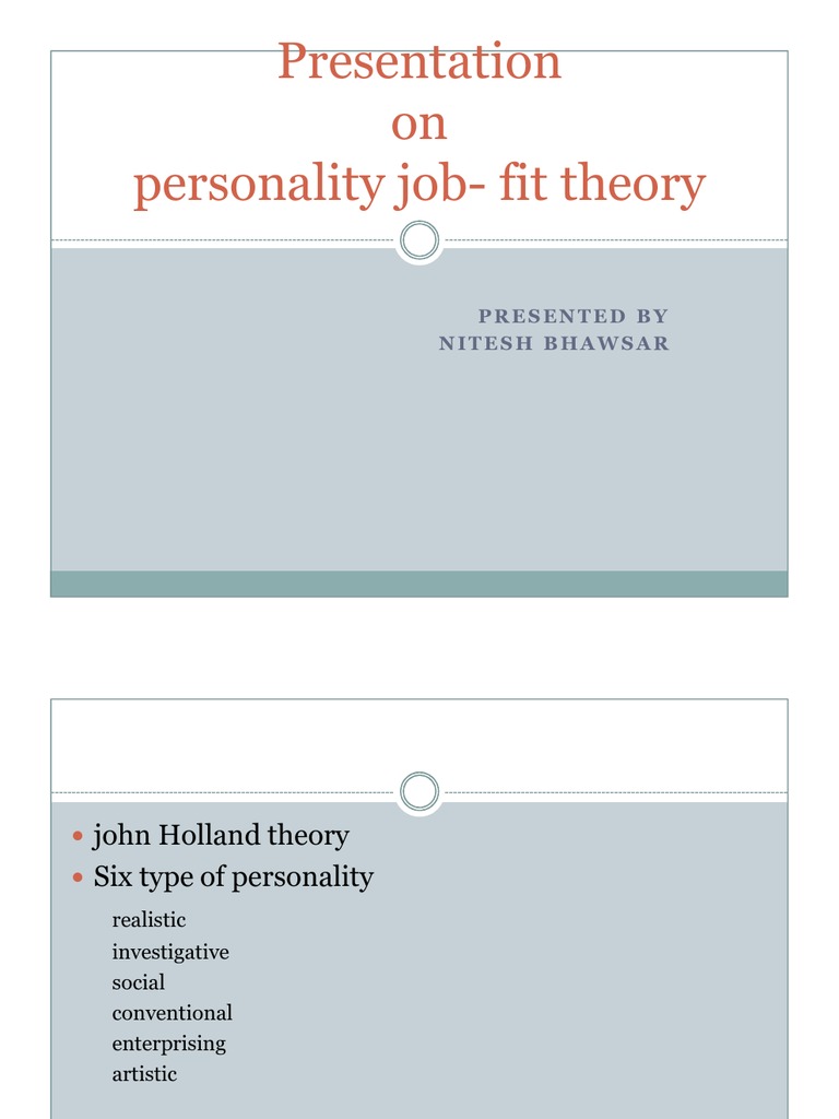 Presentation on Job Fit Theory