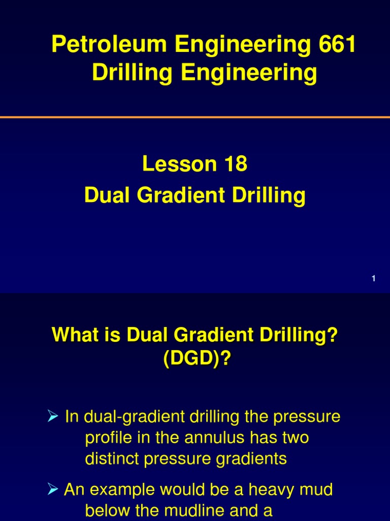Overview of Dual Gradient Drilling | PDF | Oil Well | Pressure