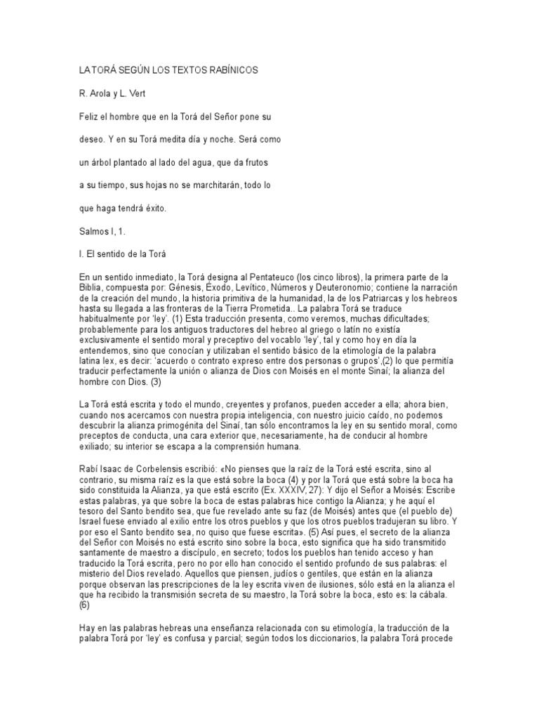 La Torá Según Los Textos Rabínicos | PDF | Métodos y materiales de ...