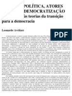Avritzer, Leonardo. Cultura Política e Democratização