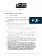 May 22 2014 Letter to Oakland Ad Hoc Committee DAC Privacy Committee From ACLU