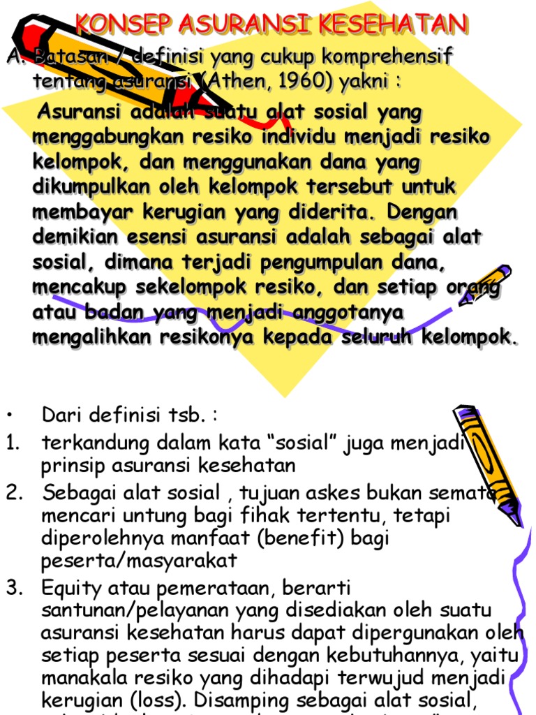 KONSEP ASURANSI KESEHATAN KONSEP ASURANSI KESEHATAN