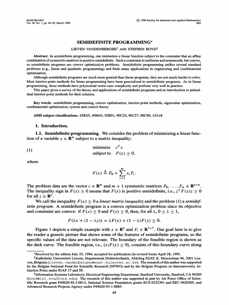 Semidefinite Programming | PDF | Computers