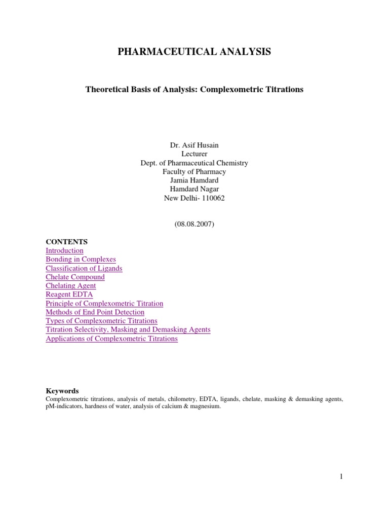 Pharmaceutical Analysis | PDF