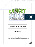 Eamcet 2014 Medical Question Paper With Key Solutions Andhracolleges
