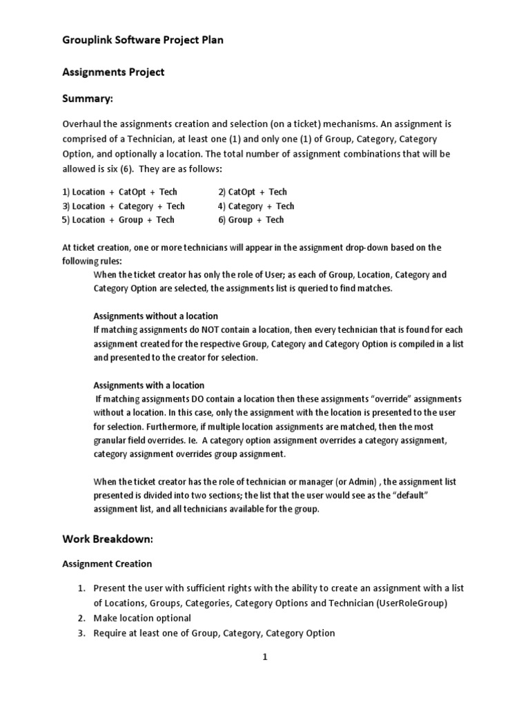 Grouplink Assignment Creation Plan | PDF | Computing | Software