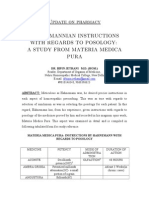 HAHNEMANNIAN INSTRUCTIONS WITH REGARDS TO POSOLOGY: A STUDY FROM MATERIA MEDICA PURA by DR - Bipin Jethani