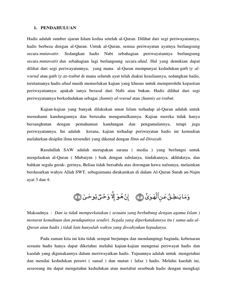 Metode dan Syarat Periwayatan Hadis | PDF