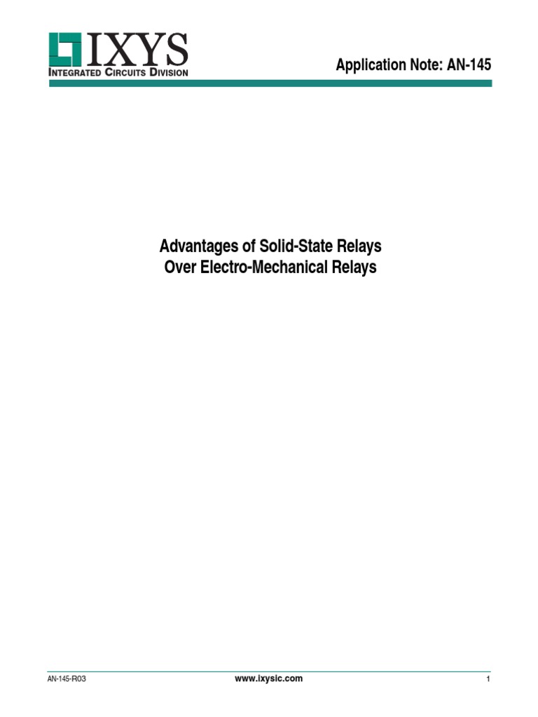 Advantages of SolidState Relays PDF Relay Switch