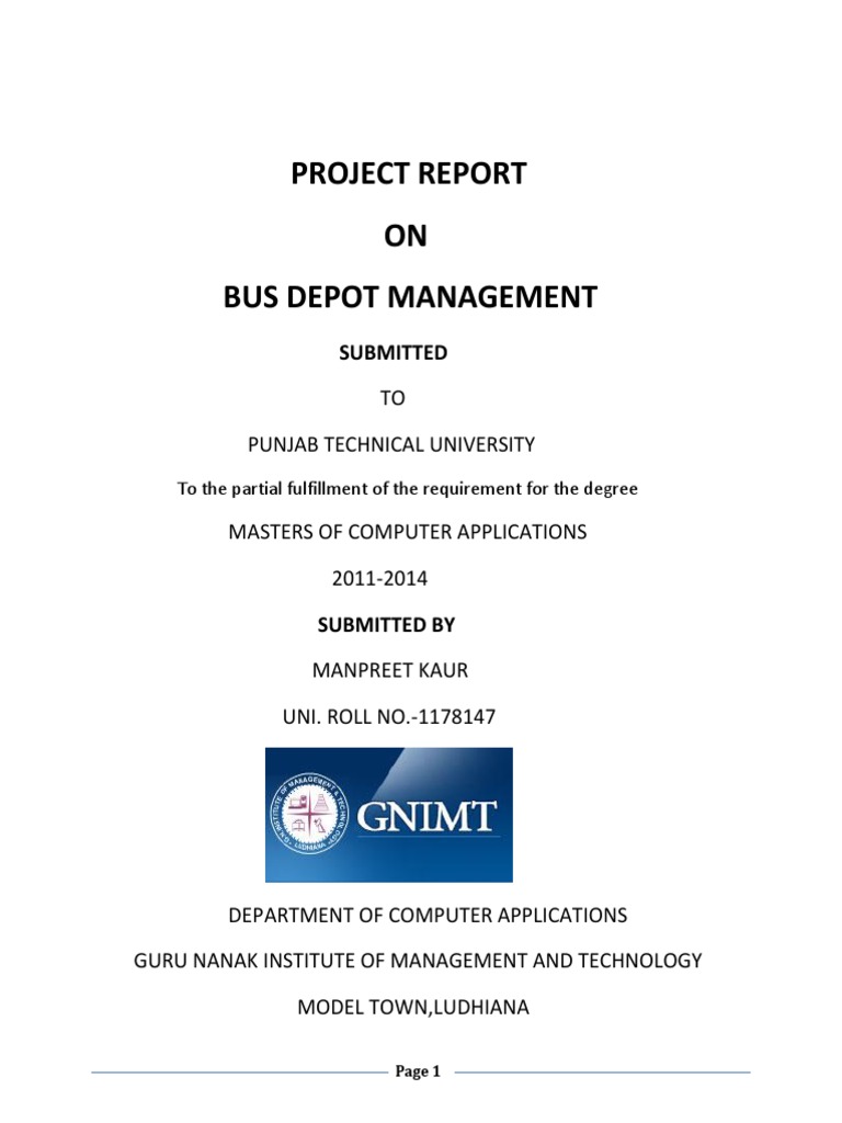 Bus Depot Management System Report | PDF | Java (Programming Language ...