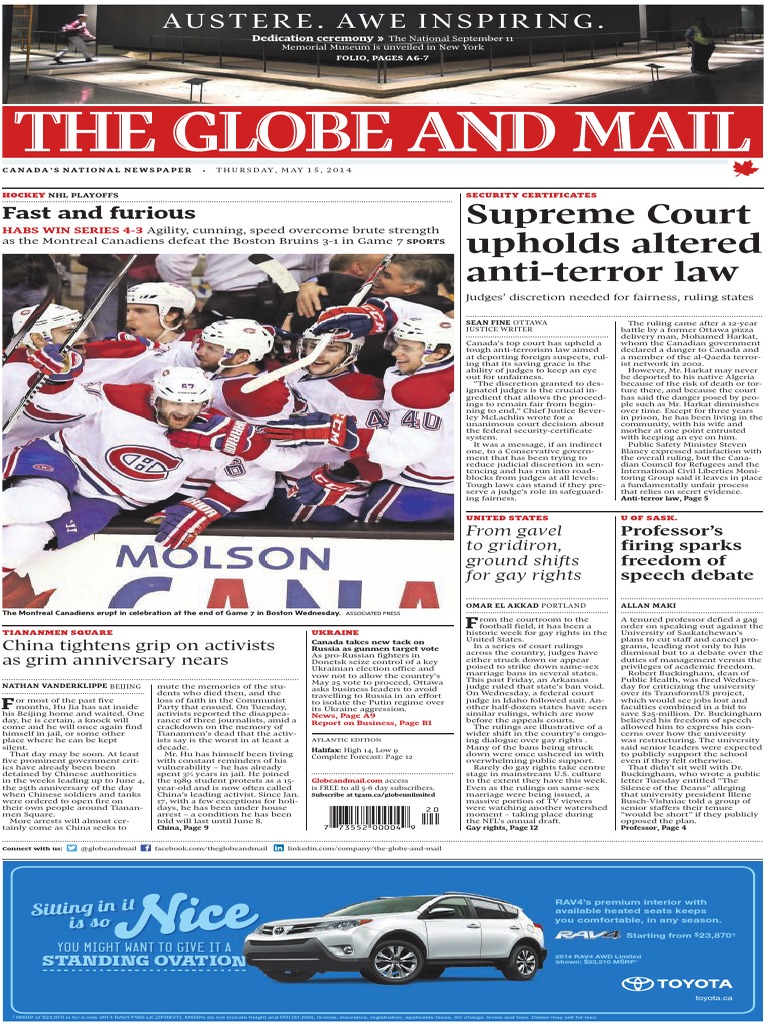 The Globe and Mail Atlantic Edition 15 05 2014, PDF, Government Budget  Balance
