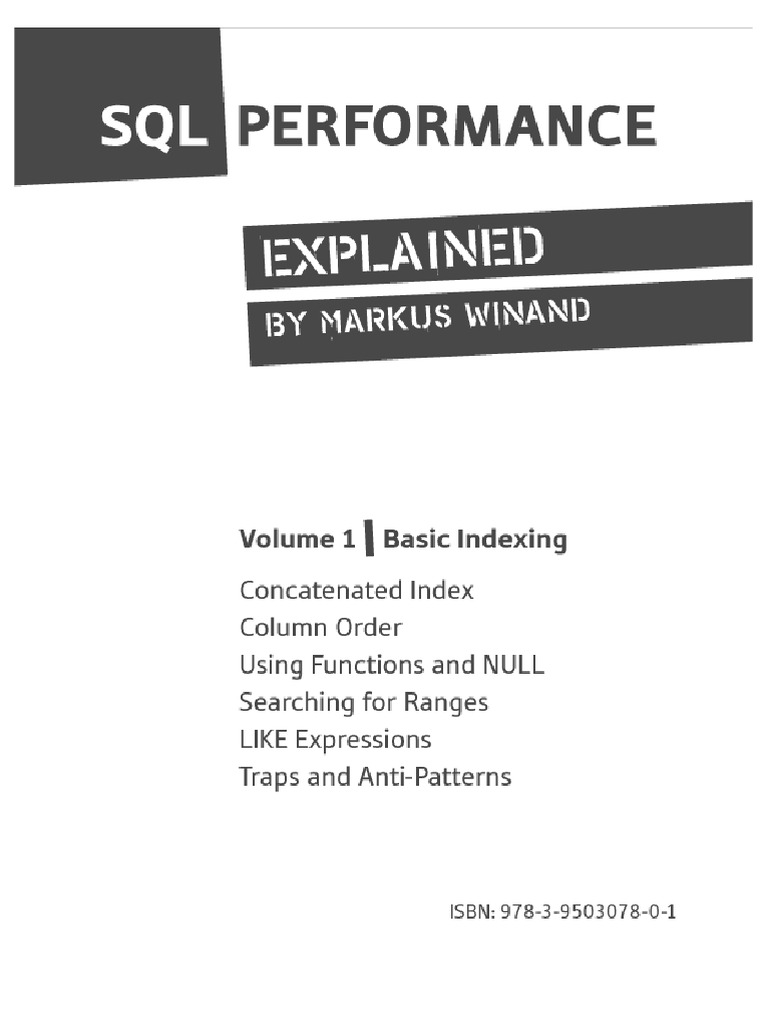 SQL Performance Explained | PDF | Database Index | Sql