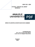 Analele Universitatii - Filosofie Si Discipline Socio-Umane