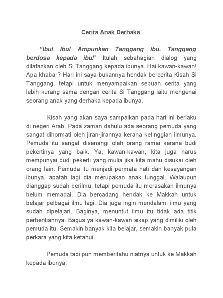 Cerita Anak Derhaka Pdf