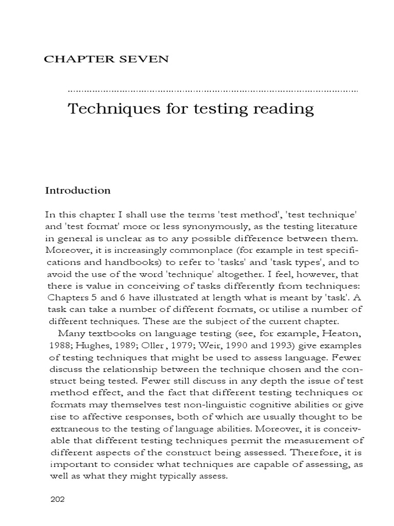 64,706, Assessing Reading Part 2 | PDF | Multiple Choice | Test ...