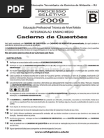 Prova Cefeteq 2009 Integrado b