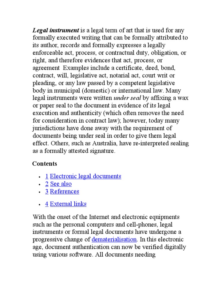 Understanding Legal Instruments Today | PDF