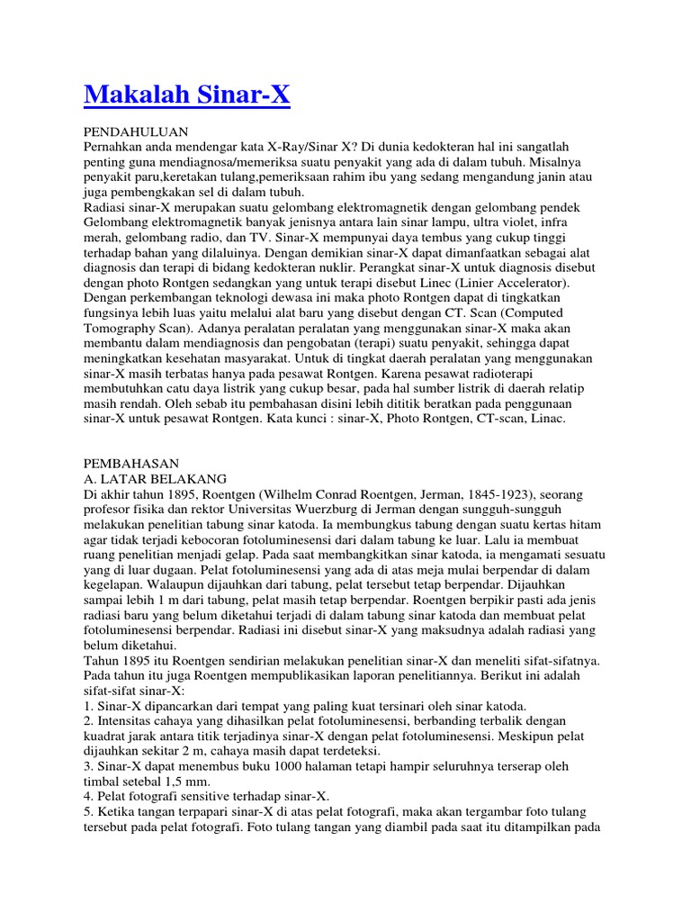 Makalah Sinar X 1