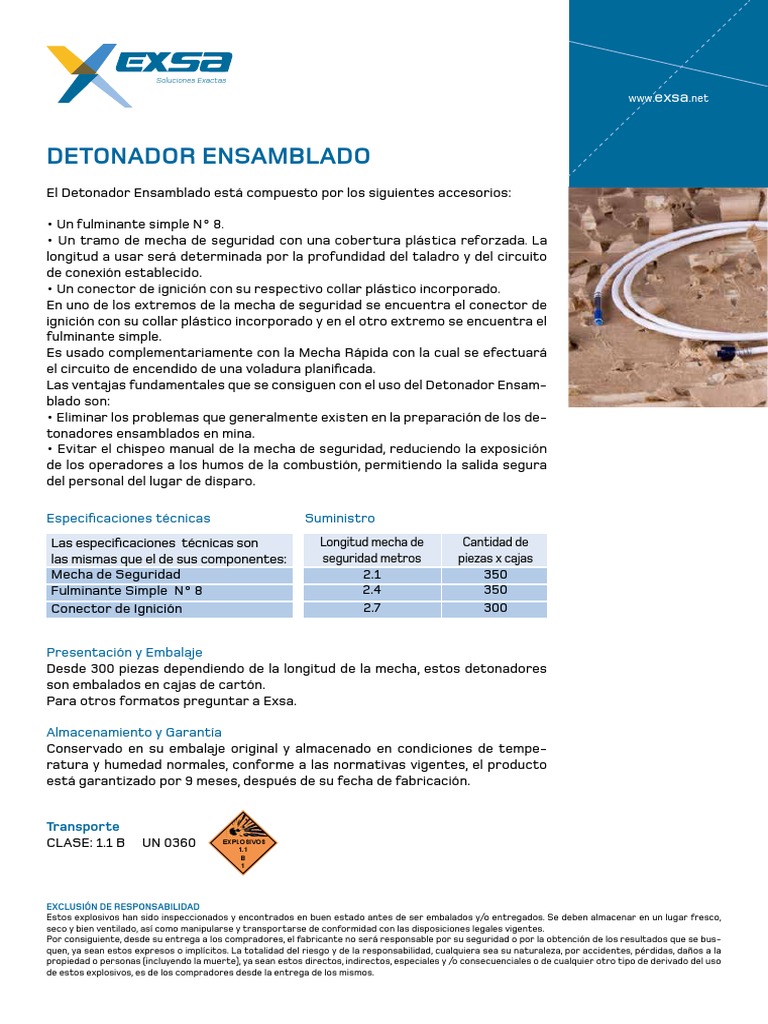 DETONADORENSAMBLADO Material explosivo Combustión