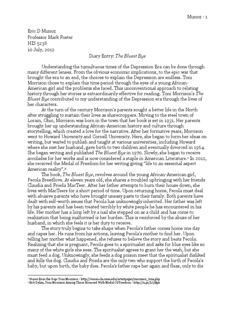 The bluest eye pdf