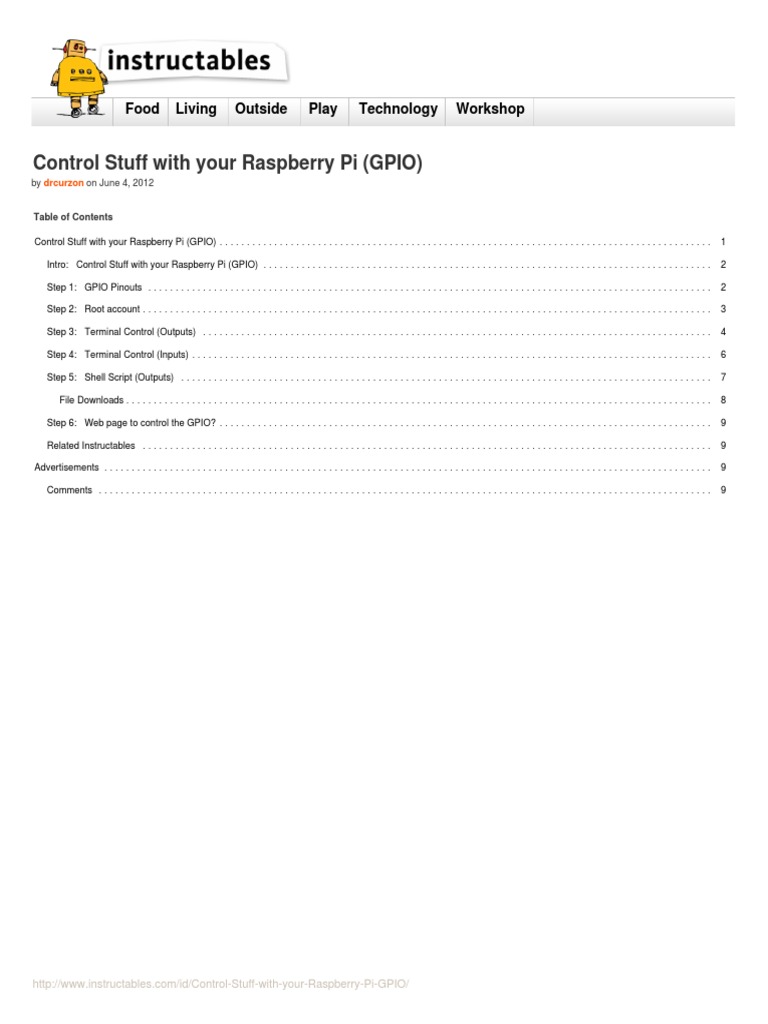 Control Raspberry Pi GPIO Basics | PDF | Raspberry Pi | Superuser