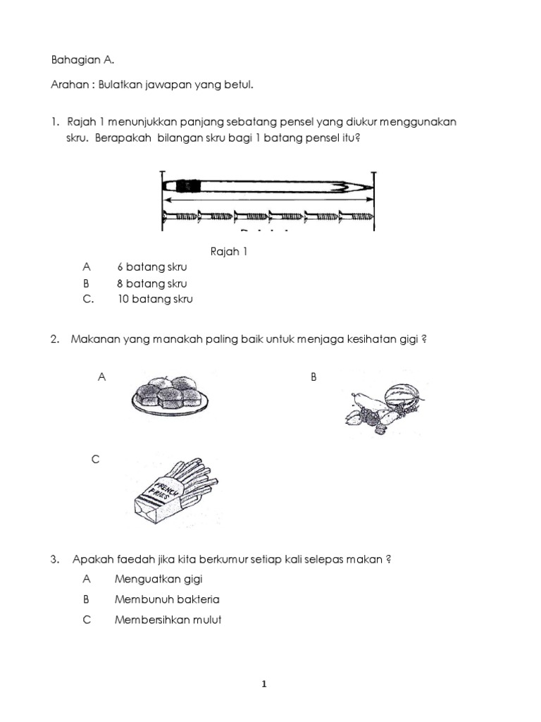 Soalan Sains Tahun 3