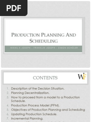 Scp Presentation Pdf Scheduling Production Processes Enterprise Resource Planning