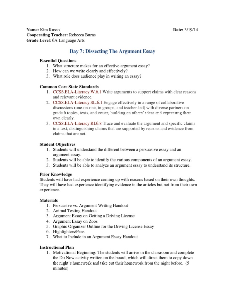 Dissect essay picture