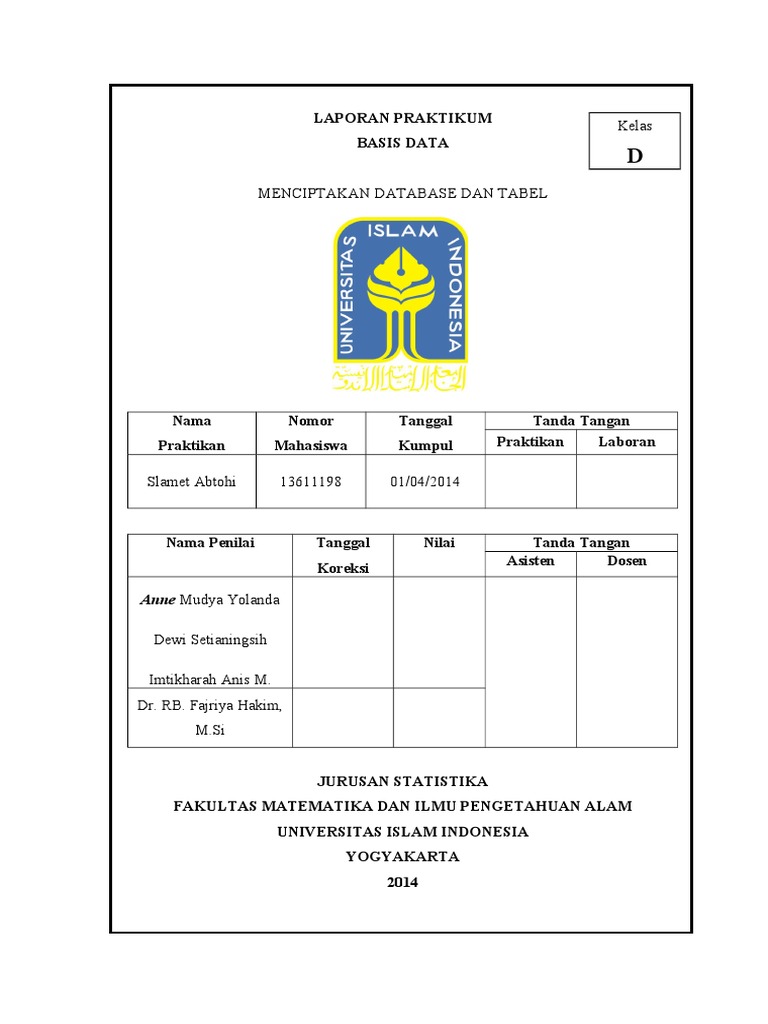Praktikum Basis Data Menciptakan Database Dan Tabel | PDF | Seni | Komputer