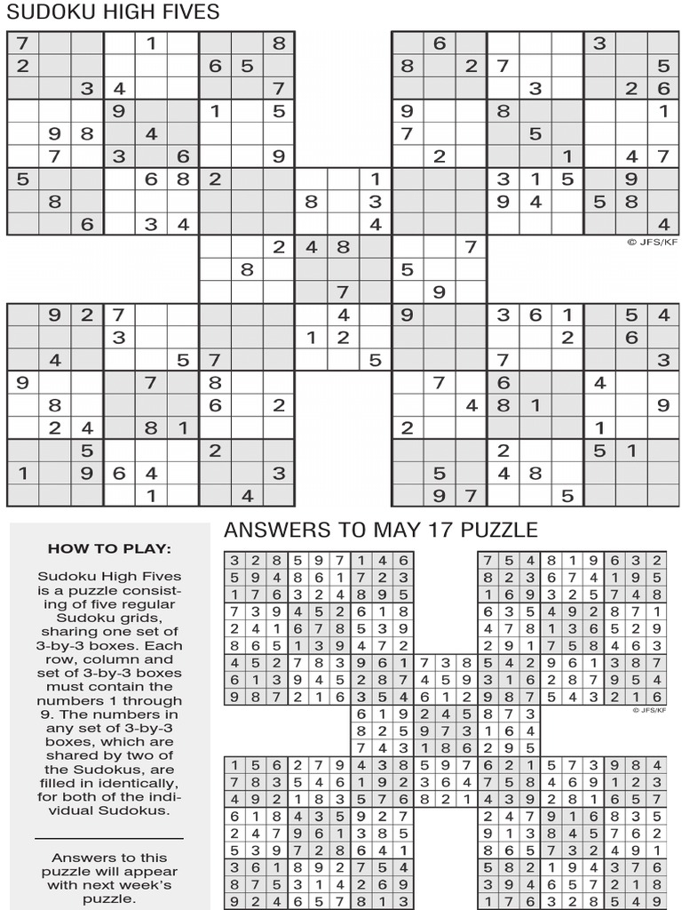 sudoku high five may 24