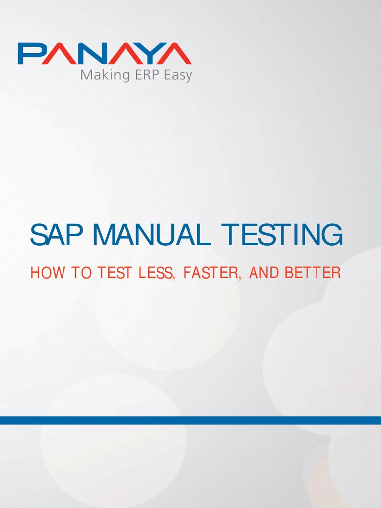 SAP Manual Testing PDF | PDF | Software Testing | Automation