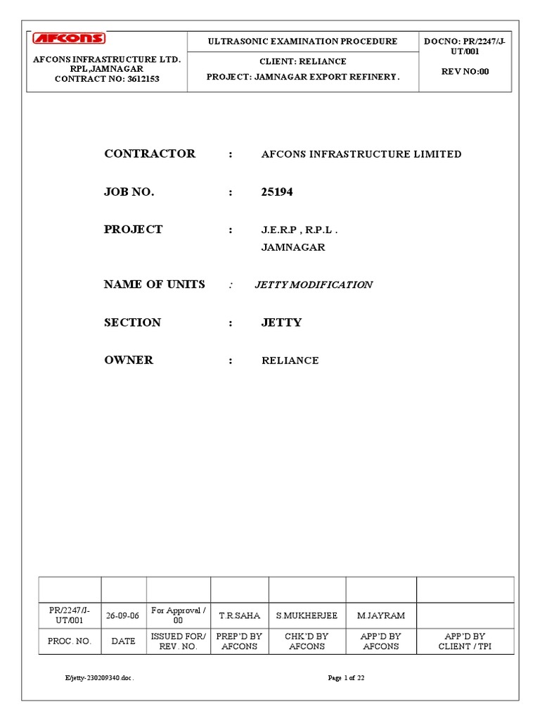 Ultrasonic Exam Procedure Guide | PDF