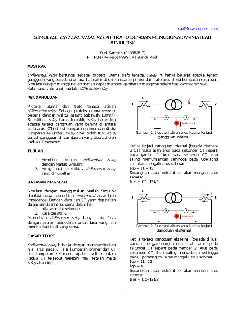 Simulasi Differential Relay di MATLAB | PDF