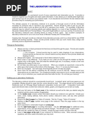 High School Lab Notebook Requirements