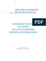 Arranque, Paro e Inversión de Giro para Un Motor de CD, Ac