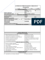 Modelo Relatório de Investigação de Acidentes