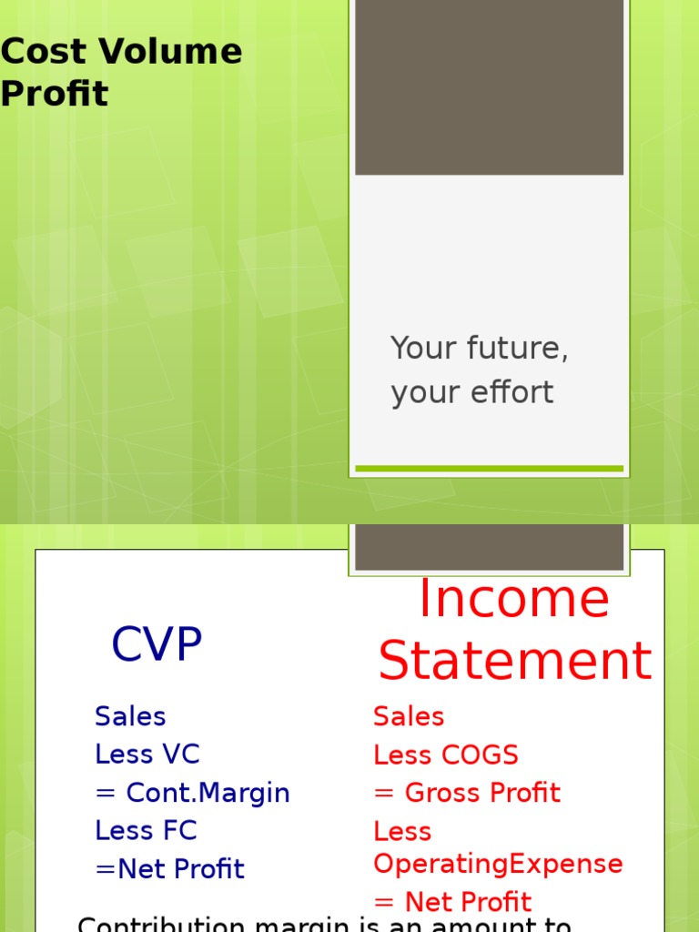 CVP Analysis and Break-Even Calculation | PDF | Microeconomics ...