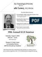 Kentucky Genealogical Society Presents J. Mark Lowe